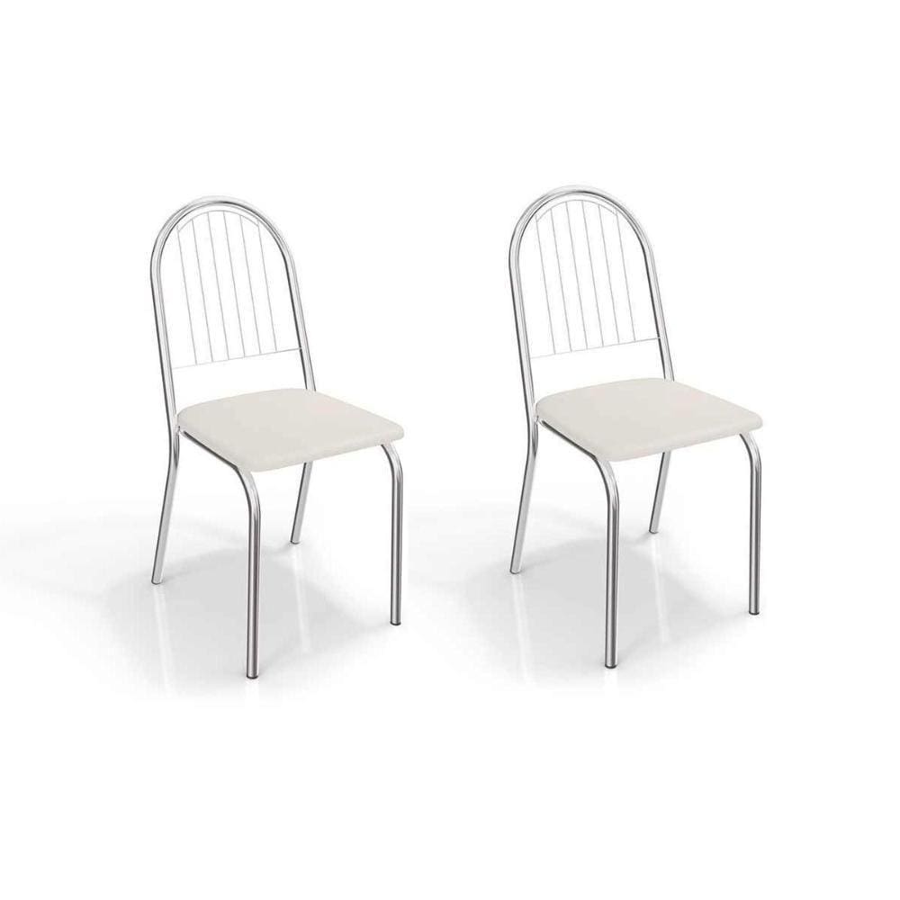 Cadeira Noruega 2C077 Kit Cromado Courano Branco