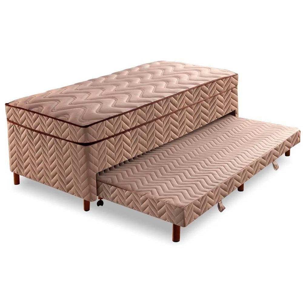 Cama Box C-auxiliar Conjugado Solteiro: Colchão Molas Extrapedic Sublime Clean (88x188x47) Paropas