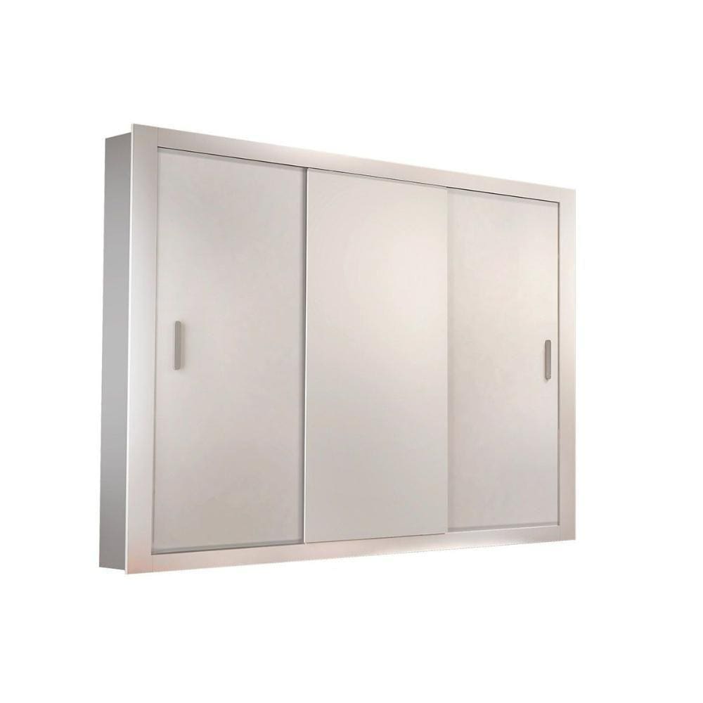 Guarda Roupa 3 Portas De Correr E 4 Gavetas Veneza Branco - Rufato