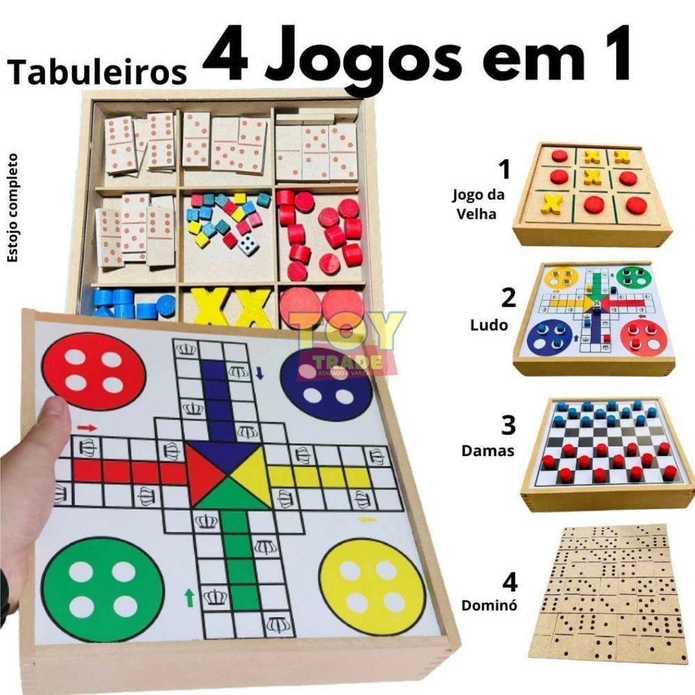 Jogo de tabuleiro Ludo Estojo dobrável