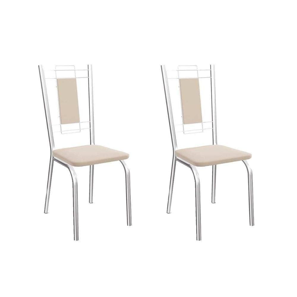 Kit 2 Cadeiras Florença 2c005 Cromado Courano Nude