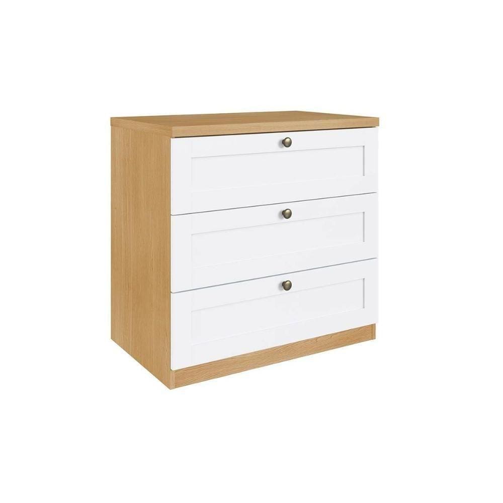 Cômoda Casal Infinity 3 Gavetas Savana-branco - Genialflex