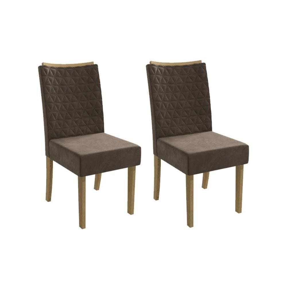Cadeira Sala de Jantar 2cad129 Kit Marrom