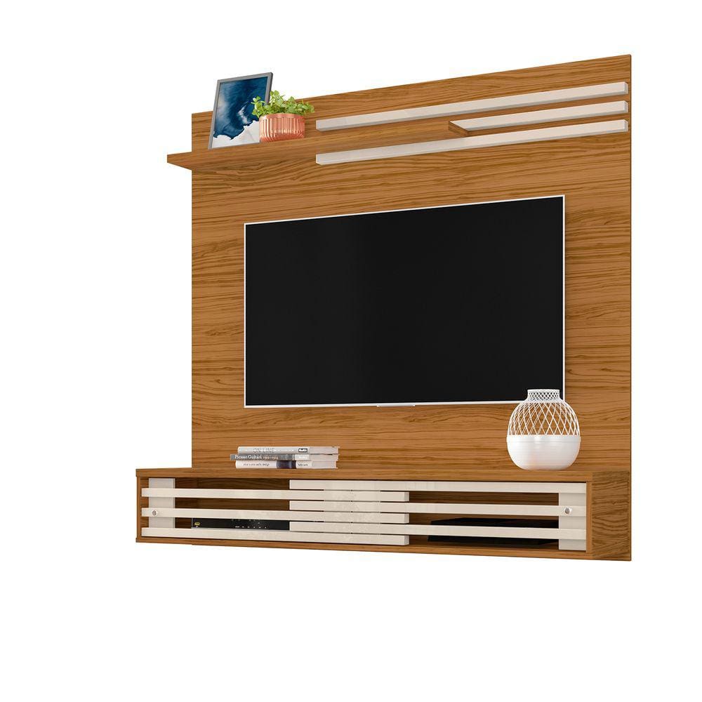 Painel Bancada Para Tv Até 55`` 2 Portas Suspensa Frizz Sublime Nle Off Wte - Madetec