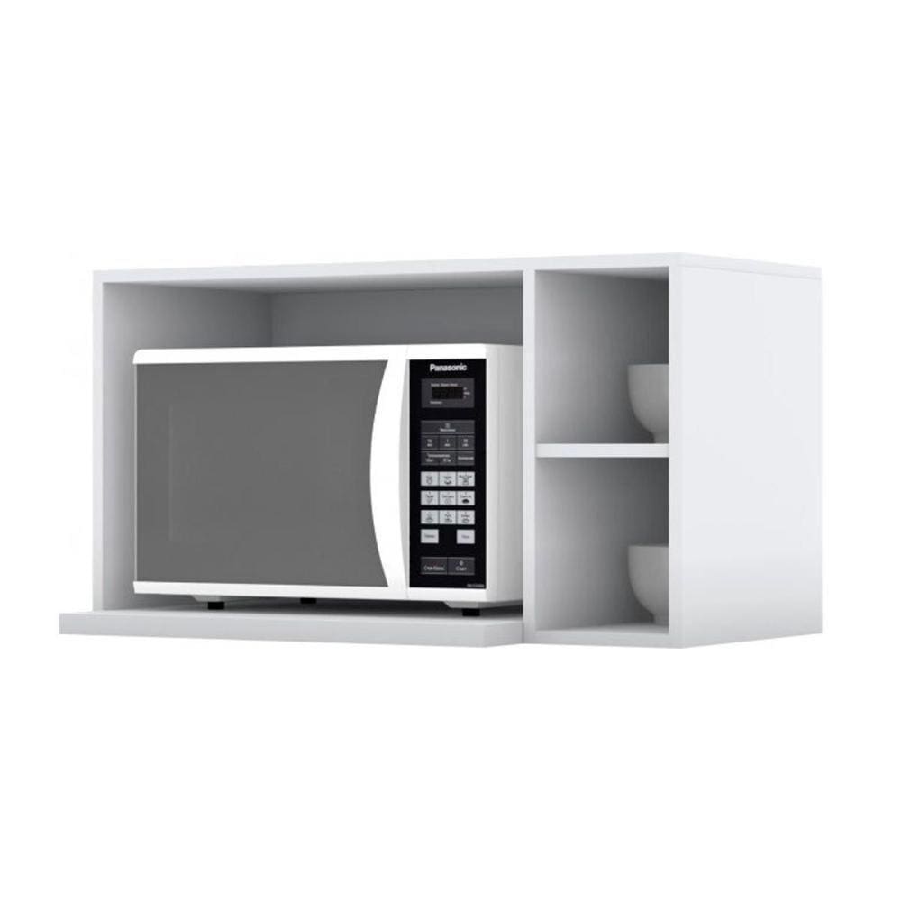 Armário Aéreo Cozinha Modulado Essência Para Micro-ondas 80cm Branco - Henn