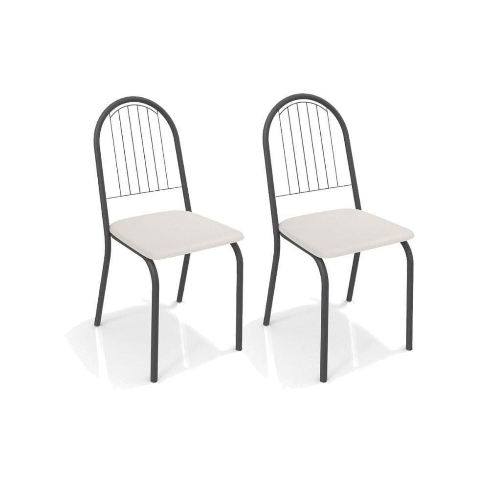 Cadeira Noruega 2C077Prf Kit Preto Fosco Courano Branco