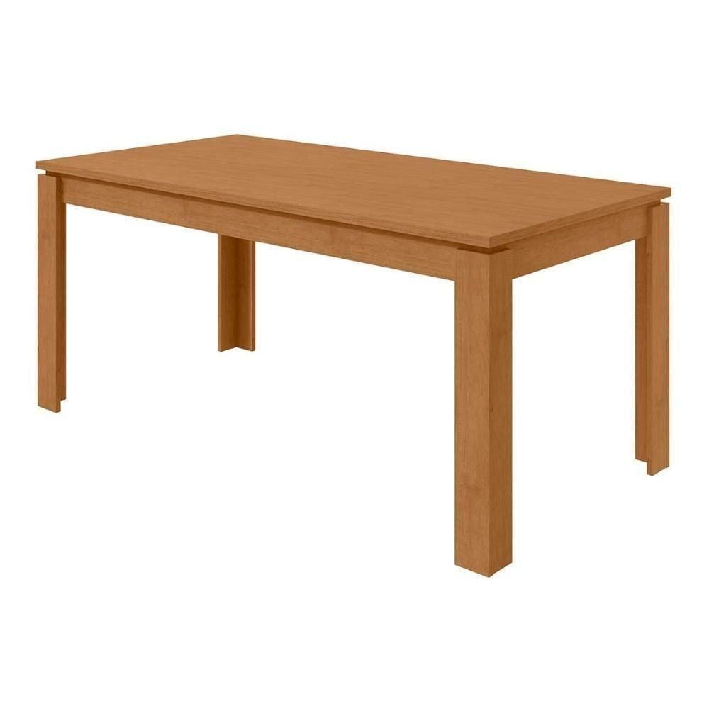 Mesa De Sala Jantar Athenas + Tampo Madeirado 180x90cm Amêndoa
