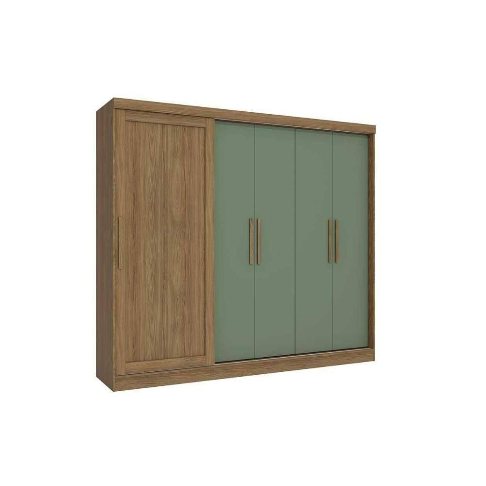 Guarda Roupa 5 Portas Flex E 4 Gavetas N564 Nogueira-verde Oliva - Kappesberg