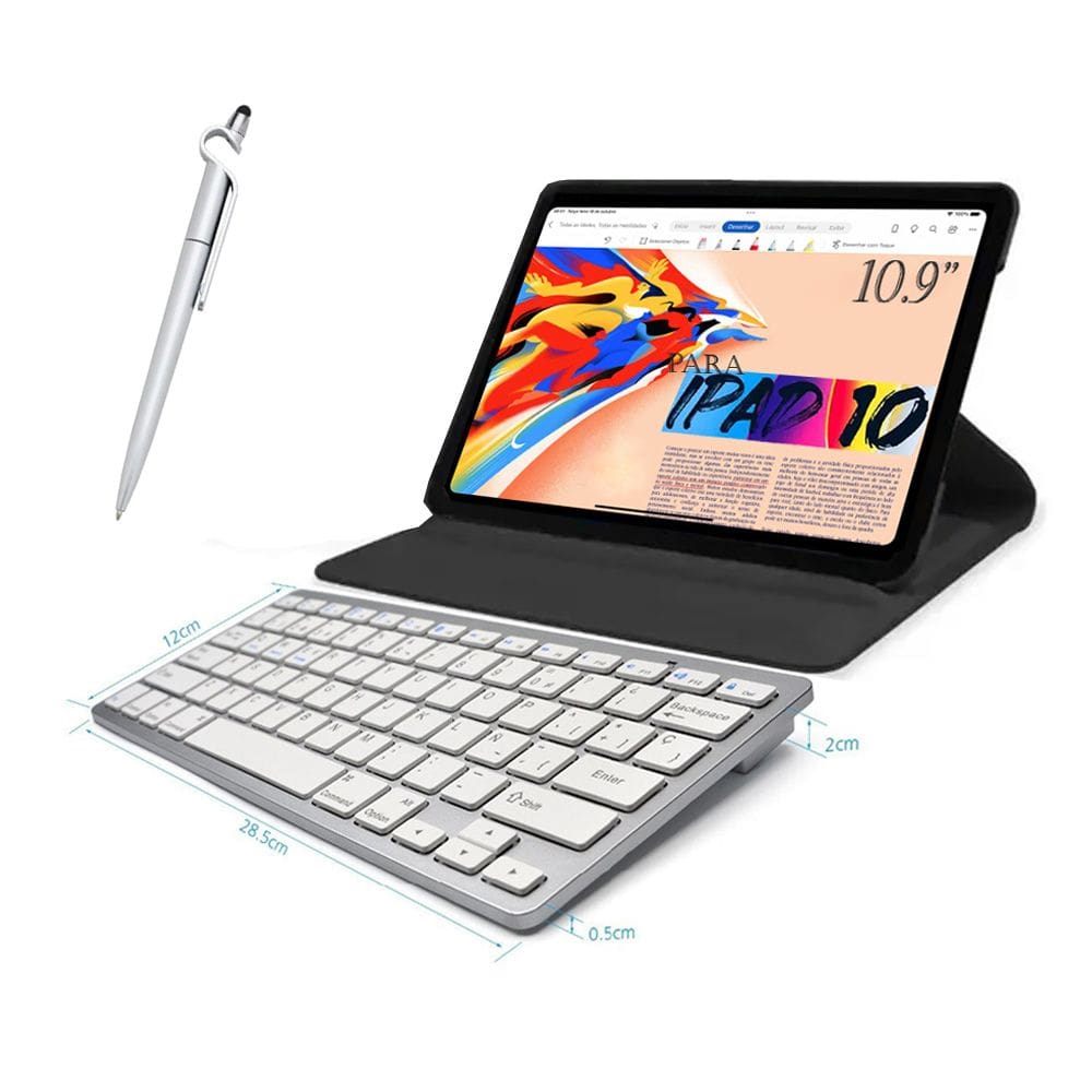 Capa Para iP 10 (a2696 A2757 A2777) + Teclado + Caneta