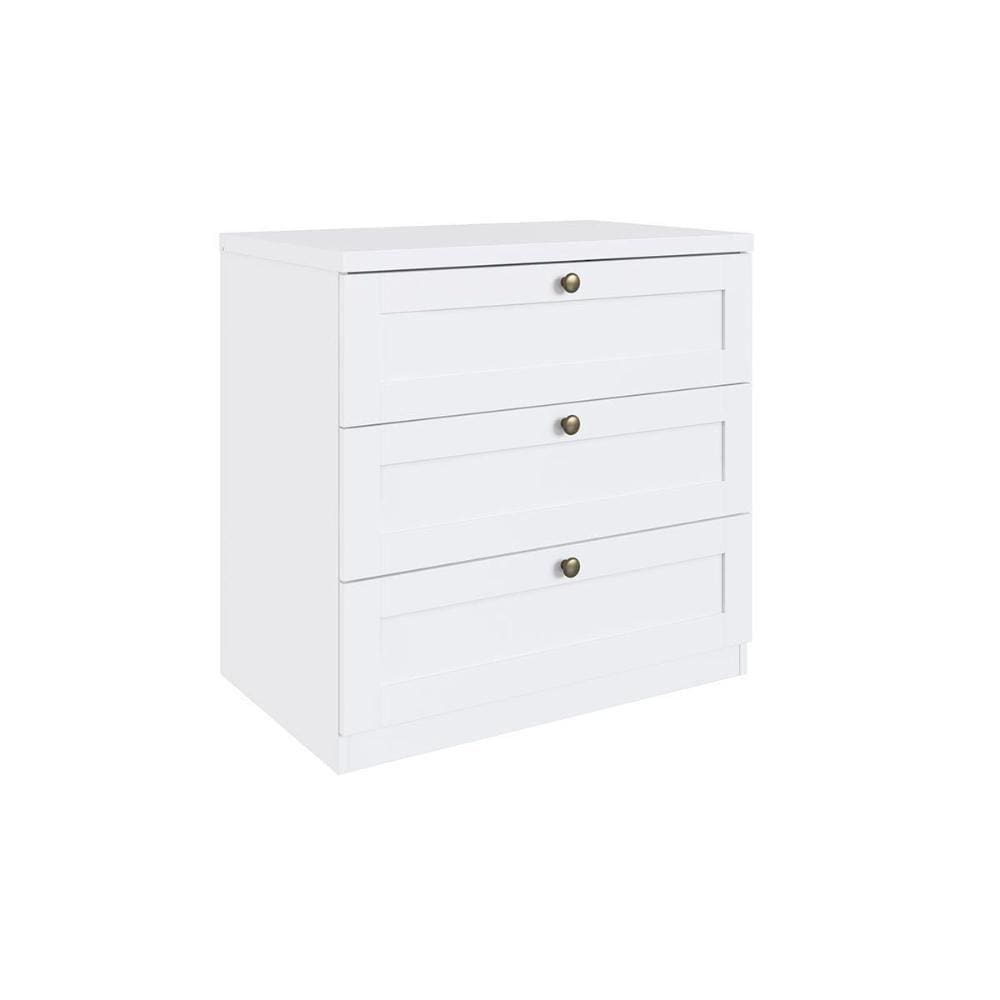 Cômoda Casal Infinity 3 Gavetas Branco - Genialflex
