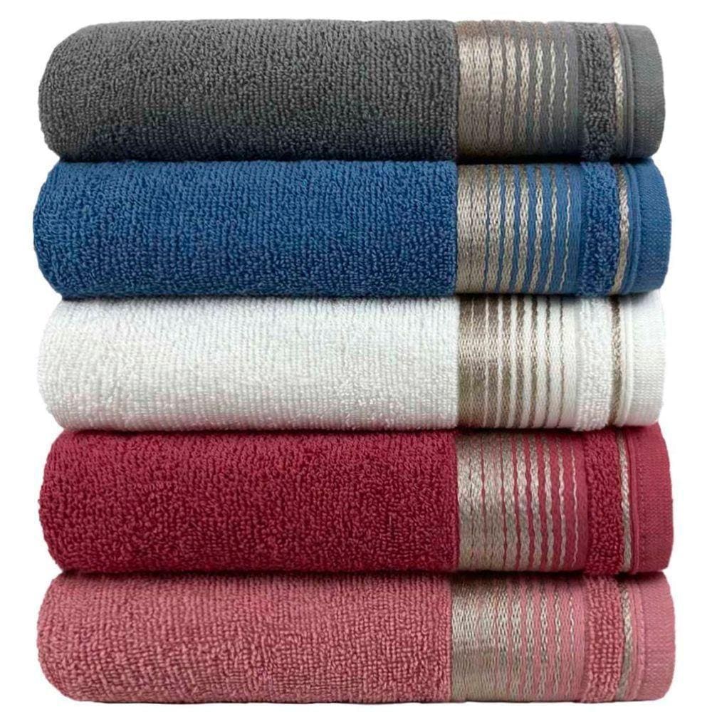 Kit 5 Toalhas De Rosto Sublime 45x80cm - Central Toalhas - Kit 1