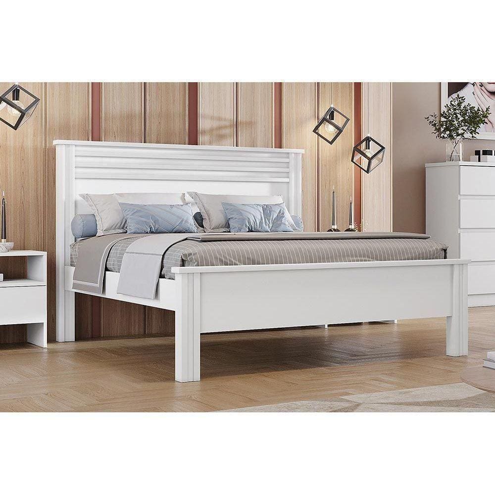 Cama De Casal Verona Plus Branco - Novo Horizonte