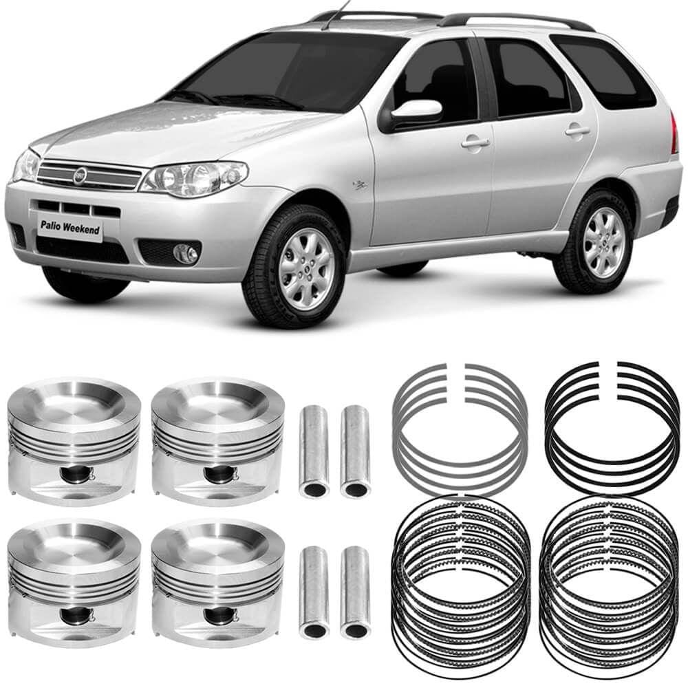 Kit Pistão Anel 0.60 Palio Week 2006 E 2017 Flex Metal Leve