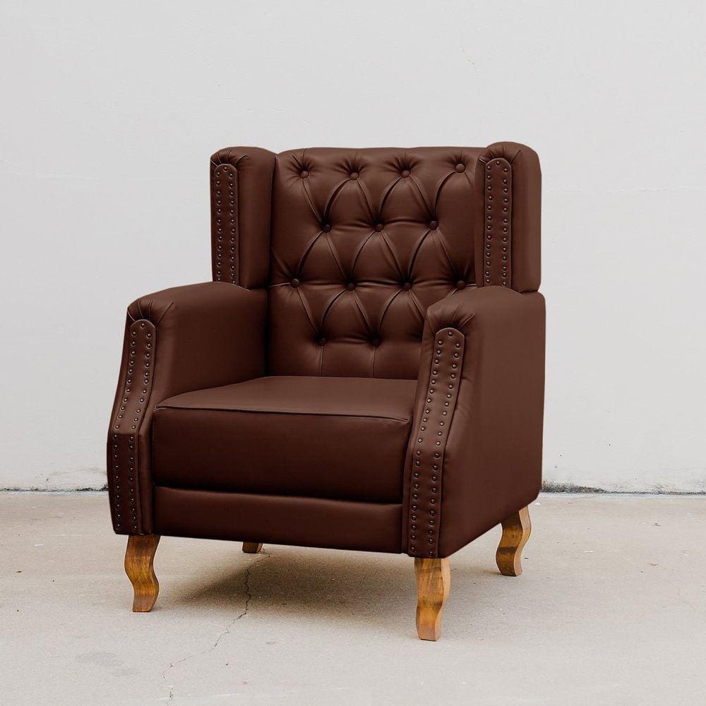 Poltrona Chesterfield Berger Marrom