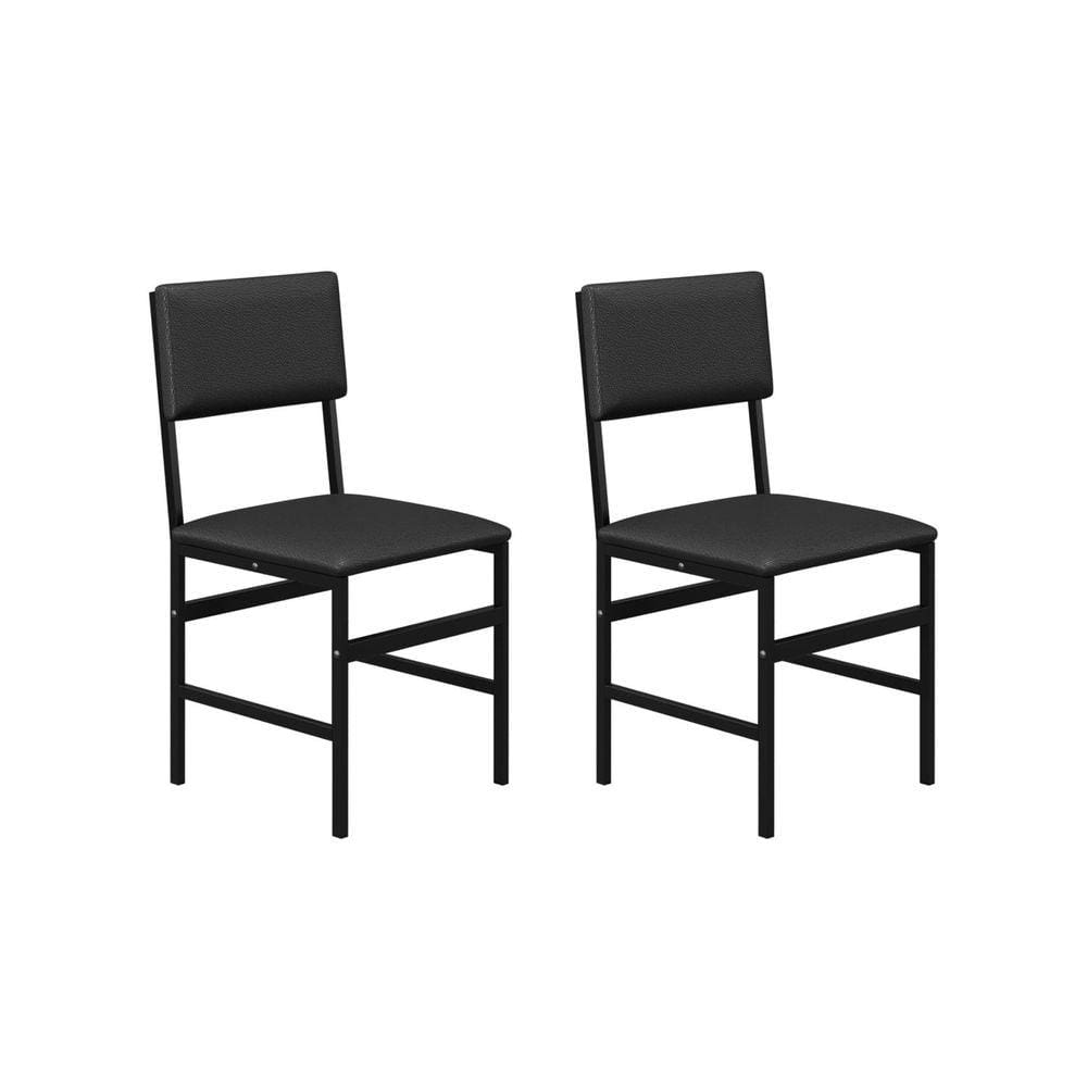 Conjunto 2 Cadeiras para Sala de Jantar Mila Preto