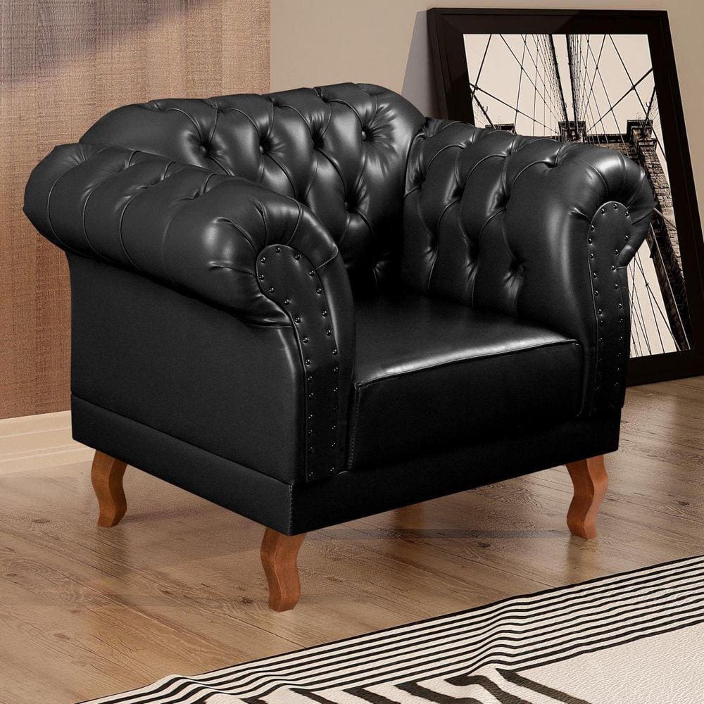 Poltrona Chesterfield Clássica Duque Preto
