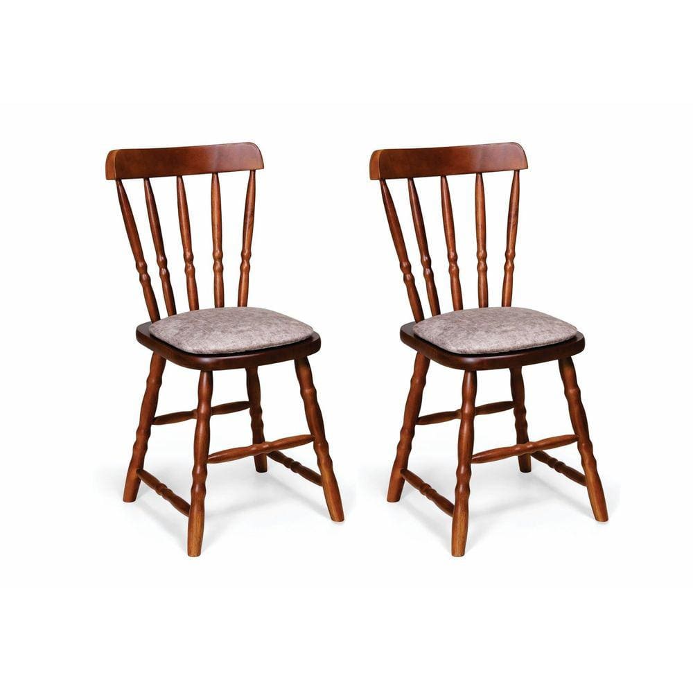 Kit 2 Cadeiras Estofadas Dalas Imbuia