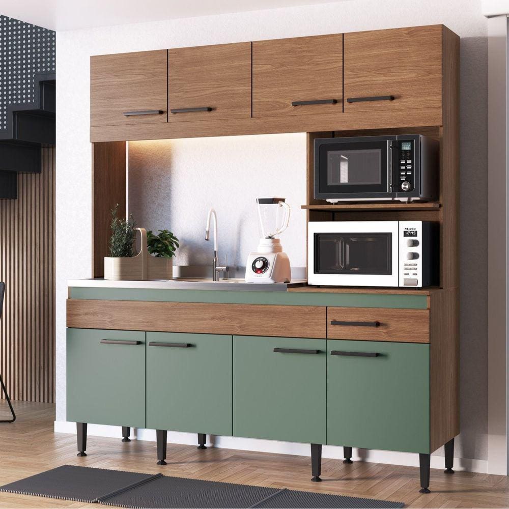 Cozinha Compacta 8 Portas 1 Gaveta 2 Nichos Luisa FREIJÓ/OLIVA
