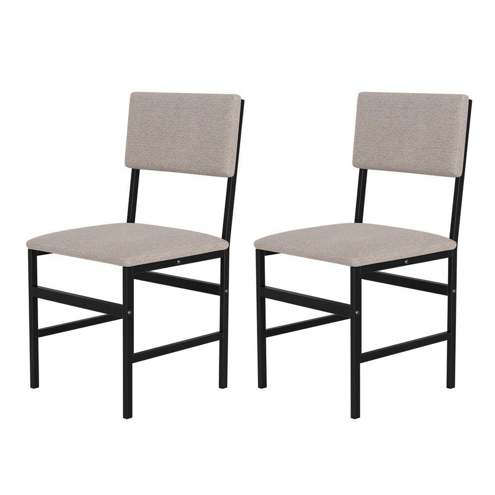 Conjunto 2 Cadeiras para Sala de Jantar Belle Preto/Bege