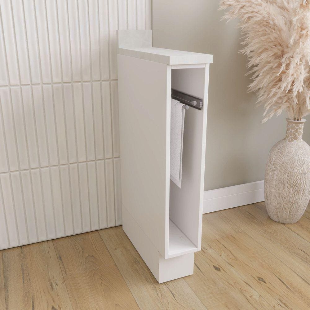 Balcão Toalheiro 15cm Ipanema Cabecasa Madeiramadeira Mármore/Branco