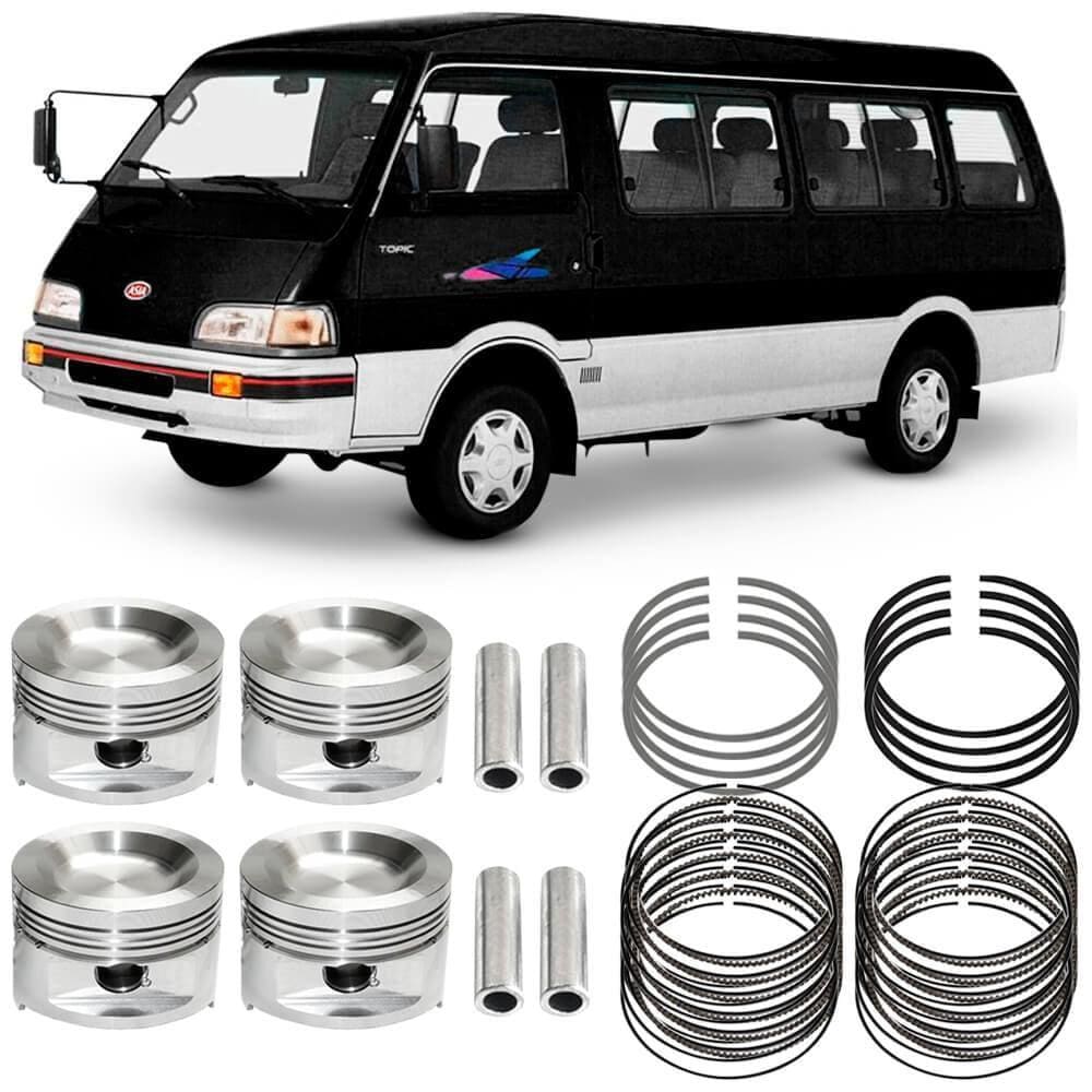 Kit Pistão Anel STD Asia Topic 2.7 93 a 99 Diesel Metal Leve