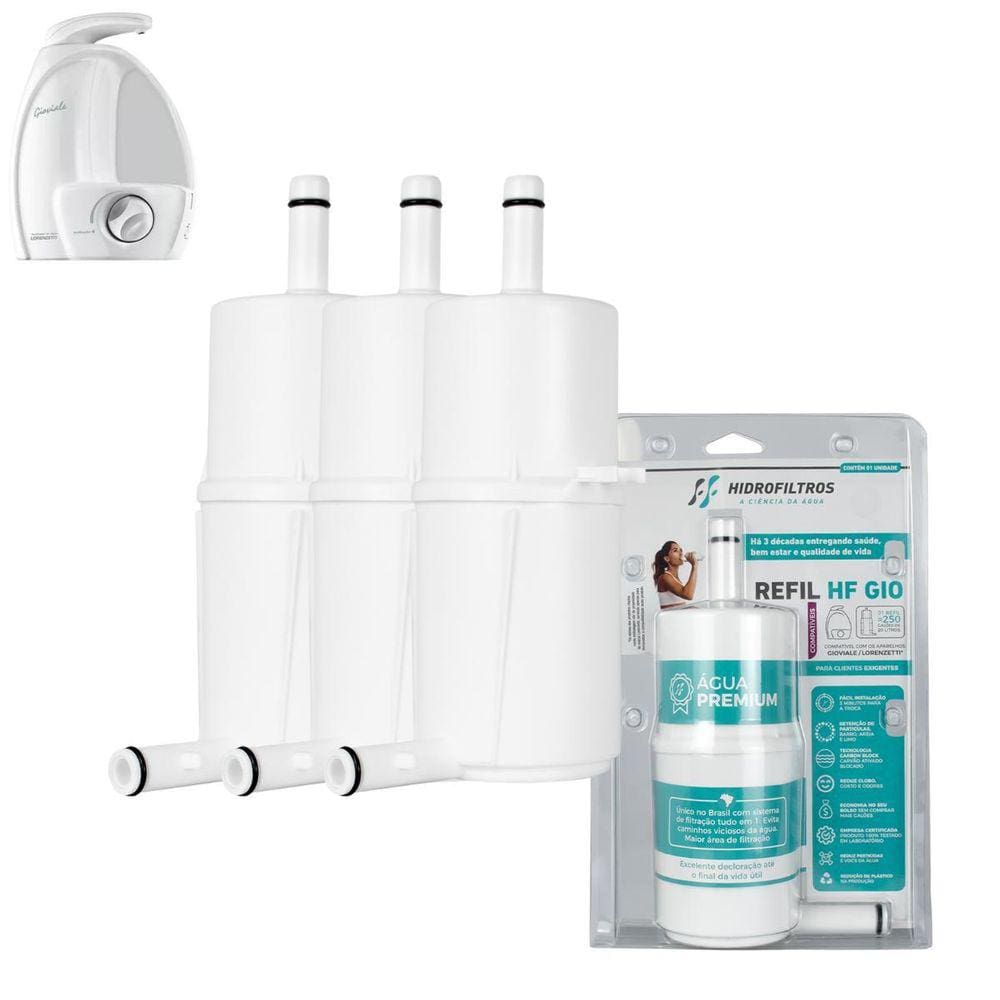 Kit 3 Refis Filtro Purificador Bica Gioviale Lorenzetti