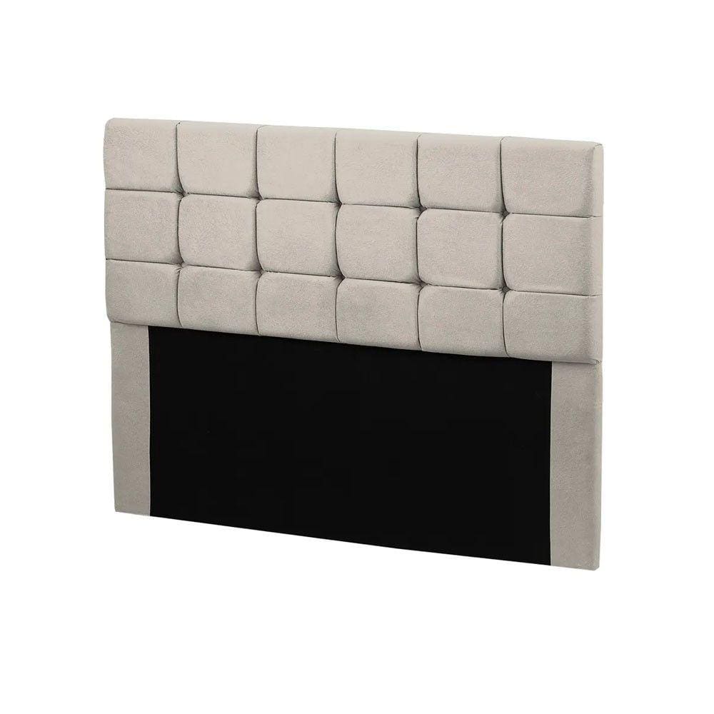 Cabeceira Julia Cama Box Casal 140cm Estofada Veludo Bege Marfim Star Confort