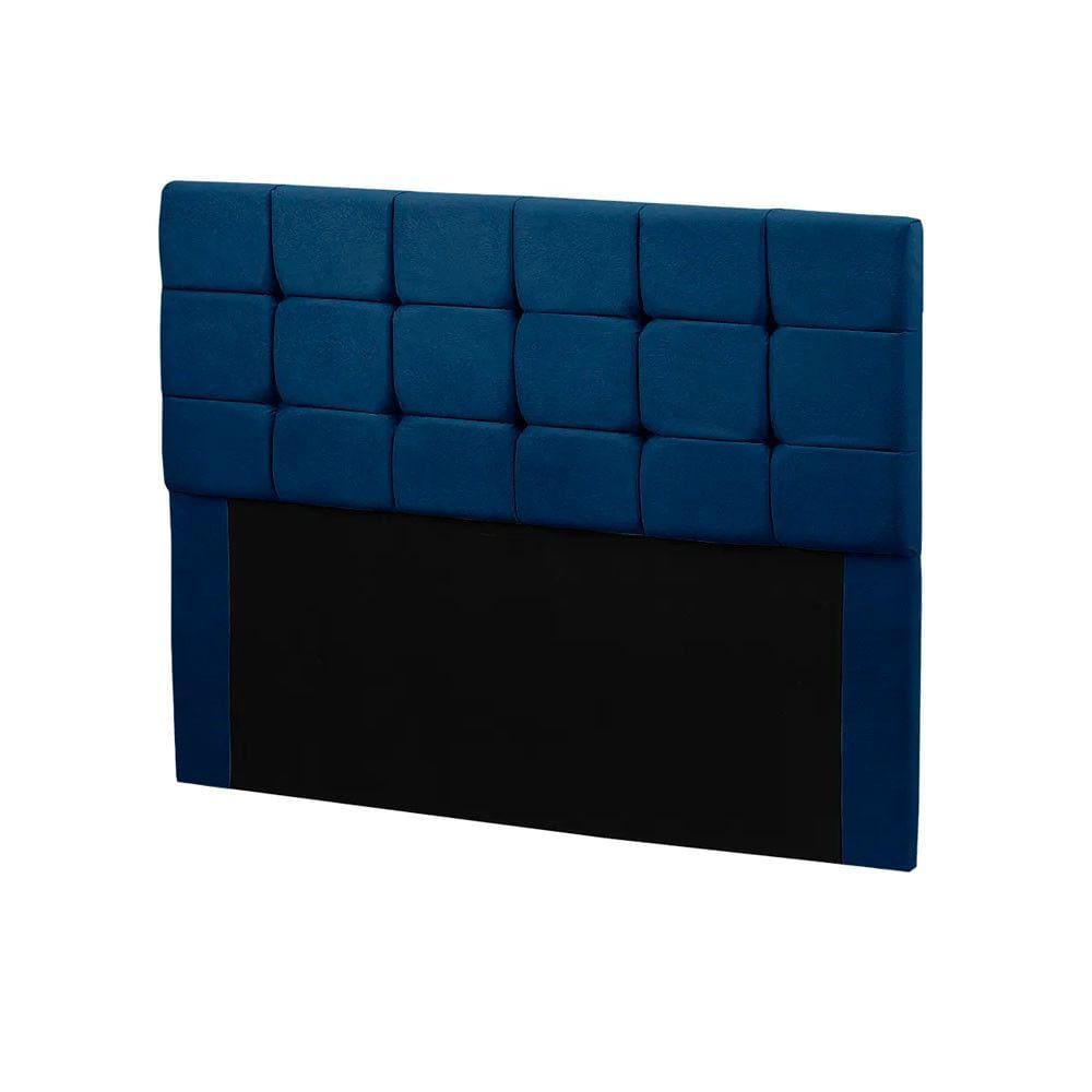 Cabeceira Julia Cama Box Casal 140cm Estofada Veludo Azul Star Confort