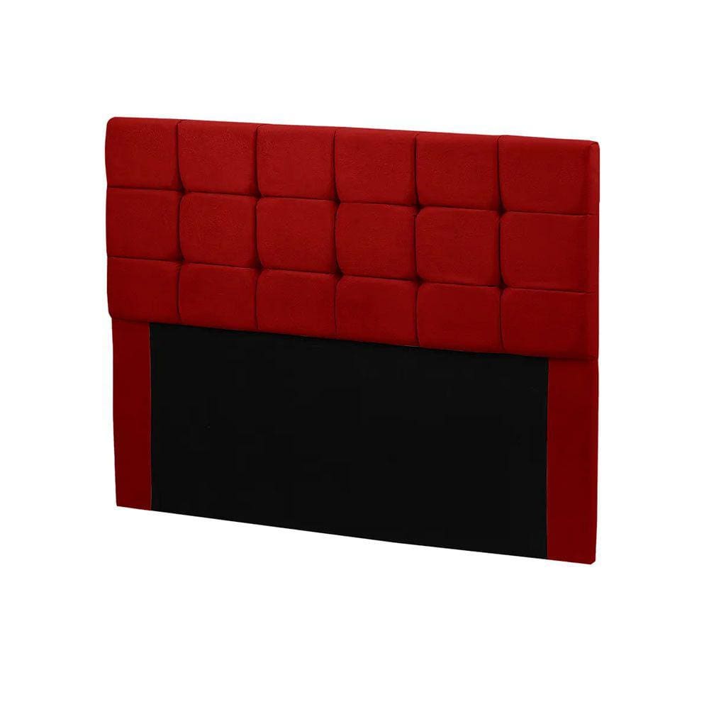 Cabeceira Julia Cama Box Casal 140cm Estofada em Veludo Vermelho Star Confort