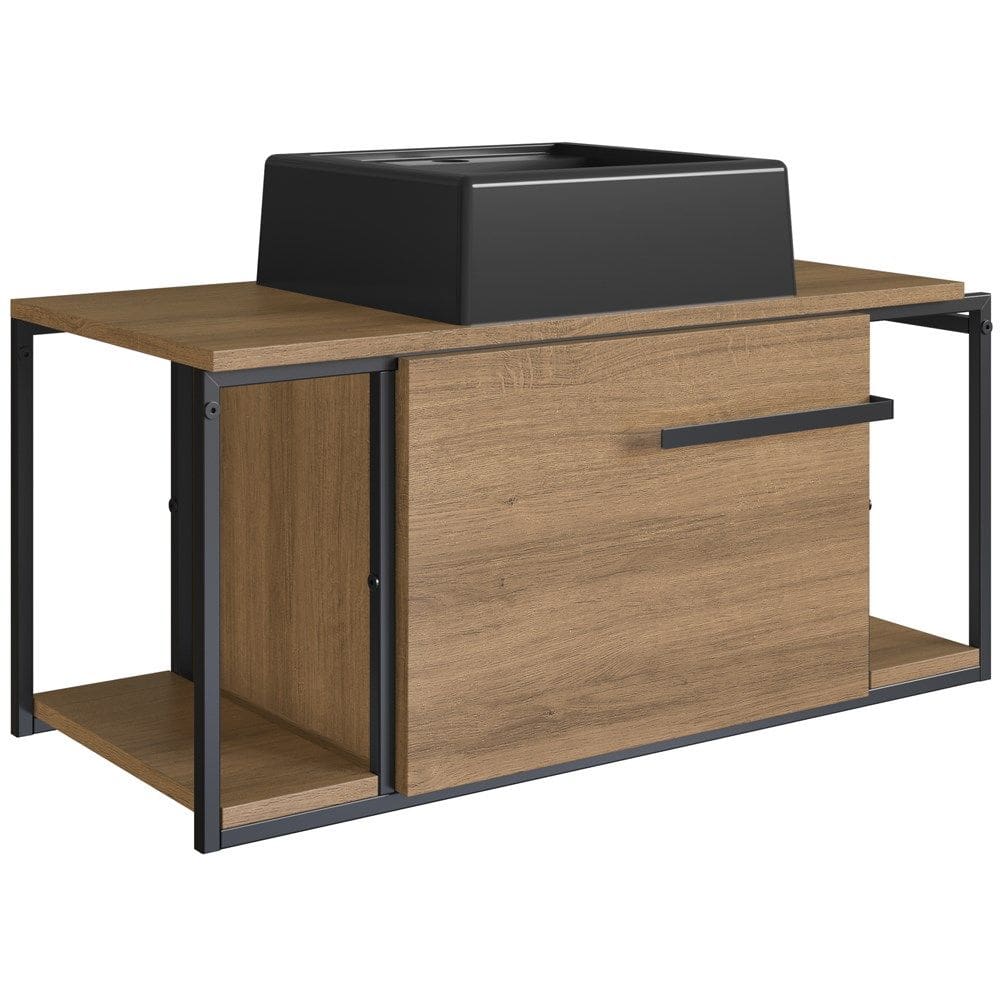 Gabinete Susp E Cuba Marmore Sintetico P1019X94101 Mell Preto PP