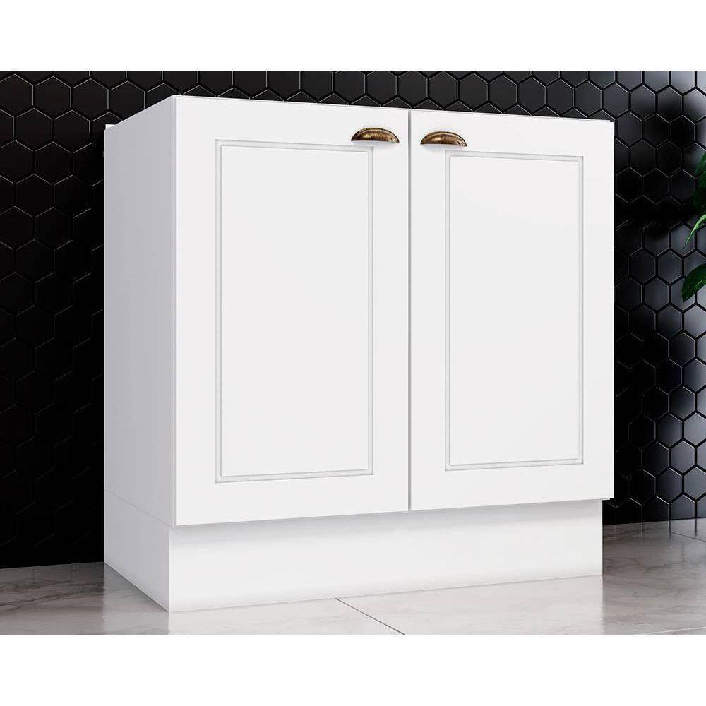 Balcão De Cozinha Americana 2 Portas S/ Tampo 80cm Branco - Henn