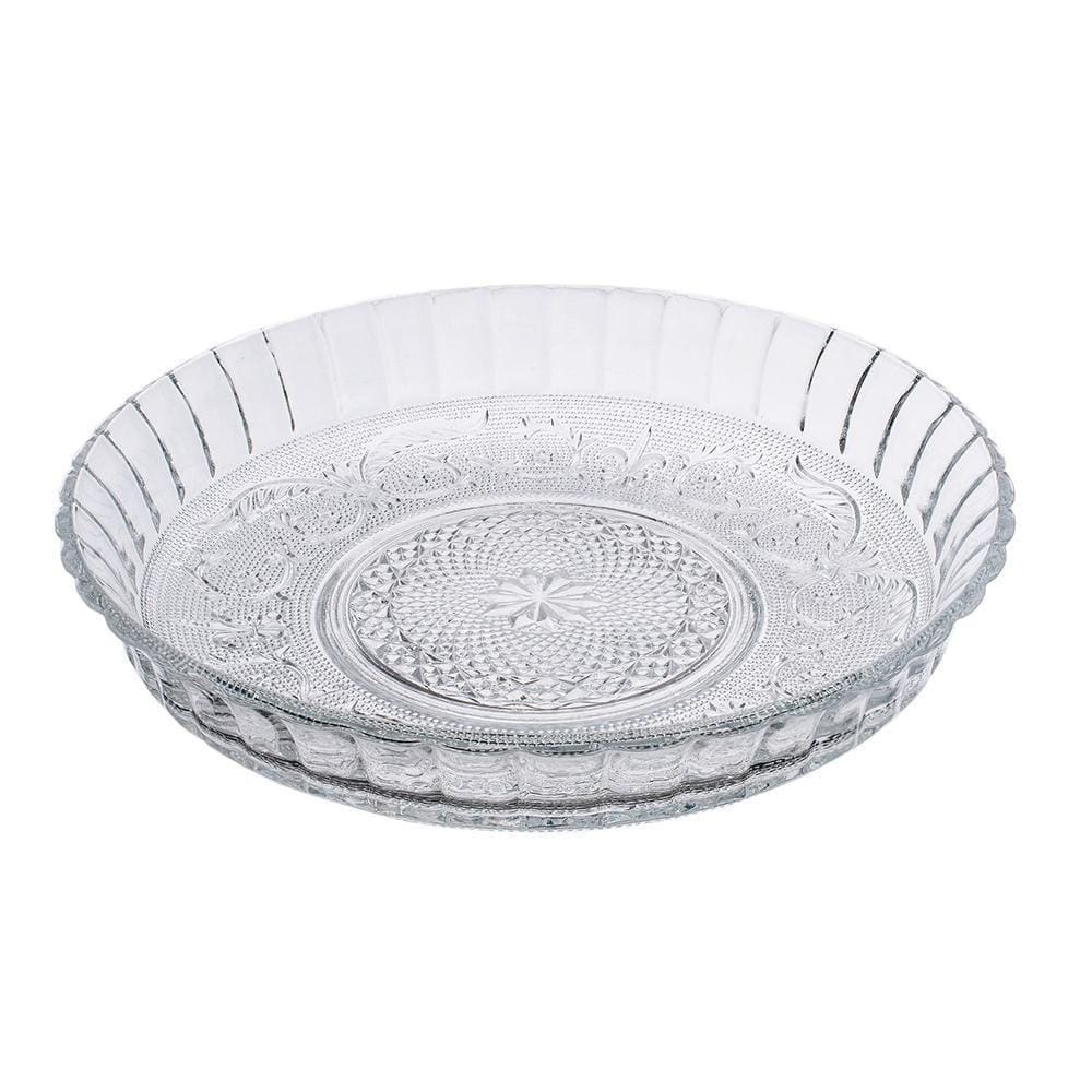 Prato de Bolo Centro Mesa Royal Casual Vidro 30cm Class Home