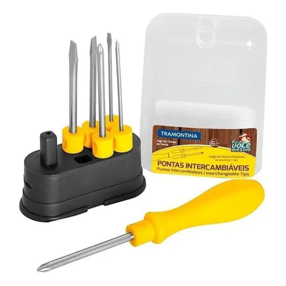 Conjunto 6 Ferramentas fenda e philips tramontina completo