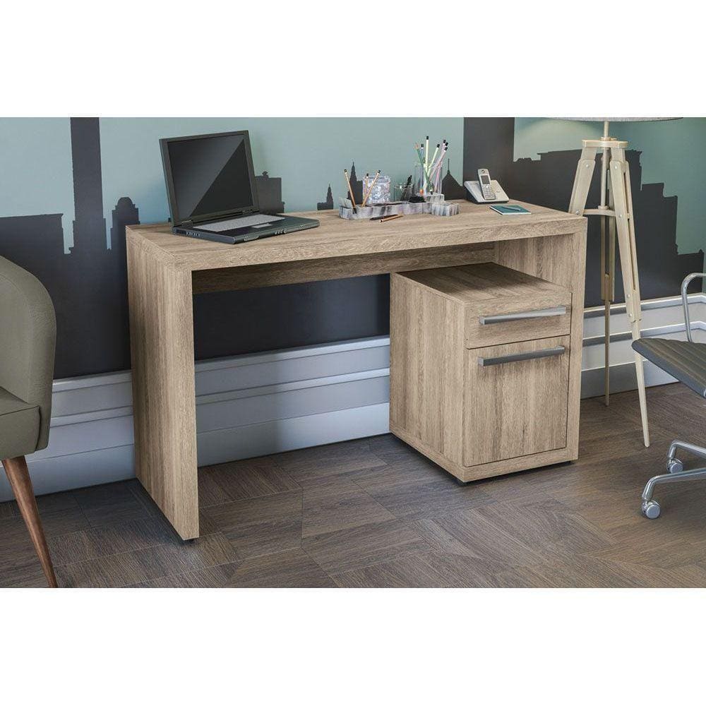Mesa Notebook Escritório S970 C/ 1 Porta E 1 Gaveta Nogal - Kappesberg