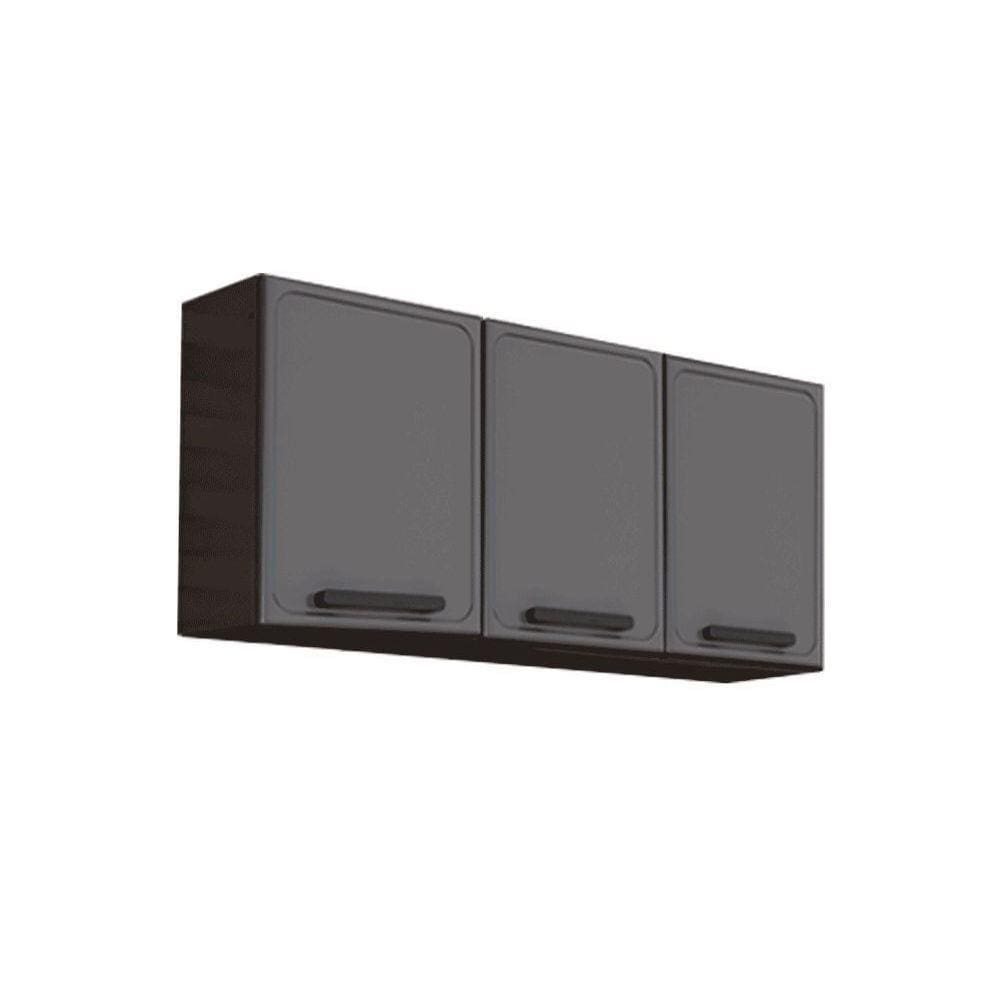 Armário De Cozinha Modulado Estilo 7008 3 Portas Cinza/grafite - Bertolini
