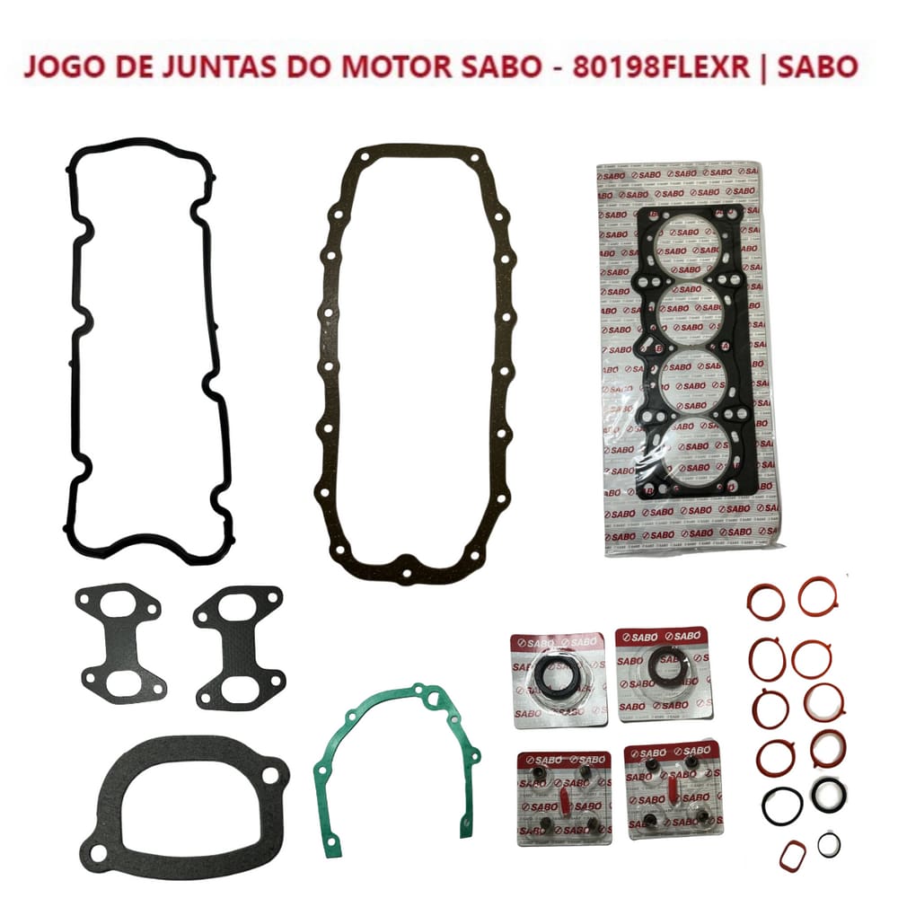 Jogo Completo Junta Motor Fiat Doblo Cargo Fire 1.4 L 8V 2009 A 2016 Sabó