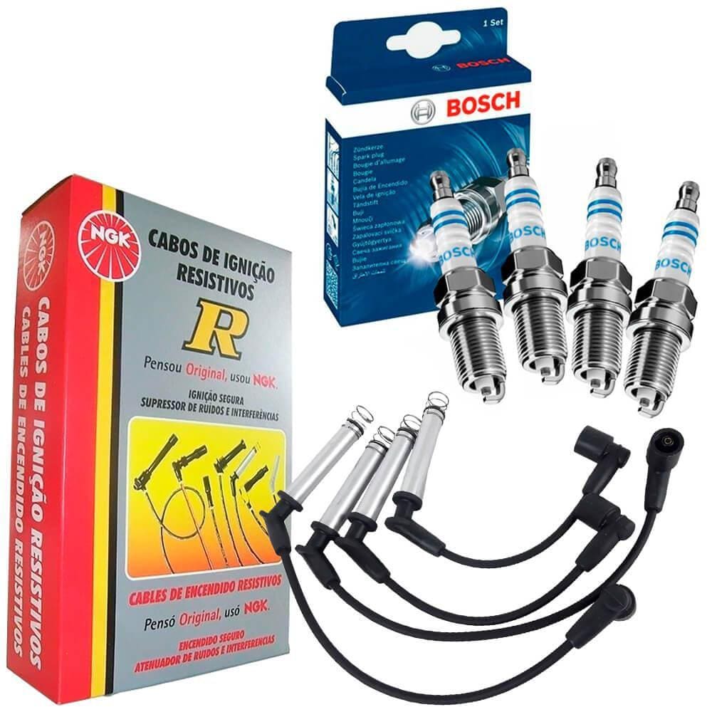 Kit Cabo Ngk + Vela Bosch Fiat Uno 1.5 8v 92 A 96
