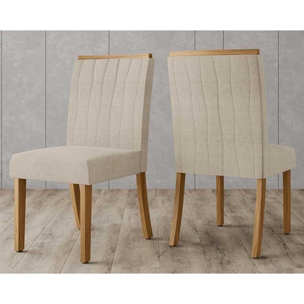 Kit 2 Cadeiras Tauá Nature Veludo Light Linho