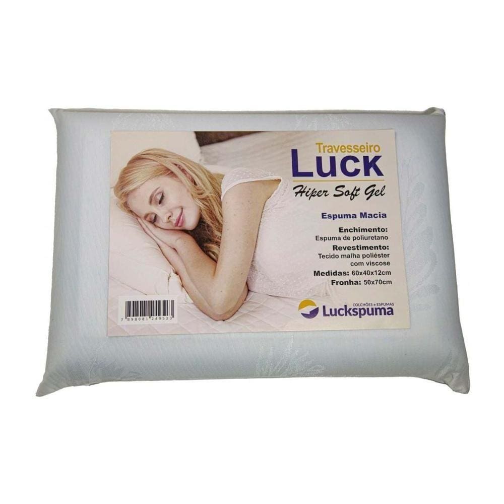 Travesseiro Espuma Luck Hiper Soft Gel (60x40x12) - Luckspuma