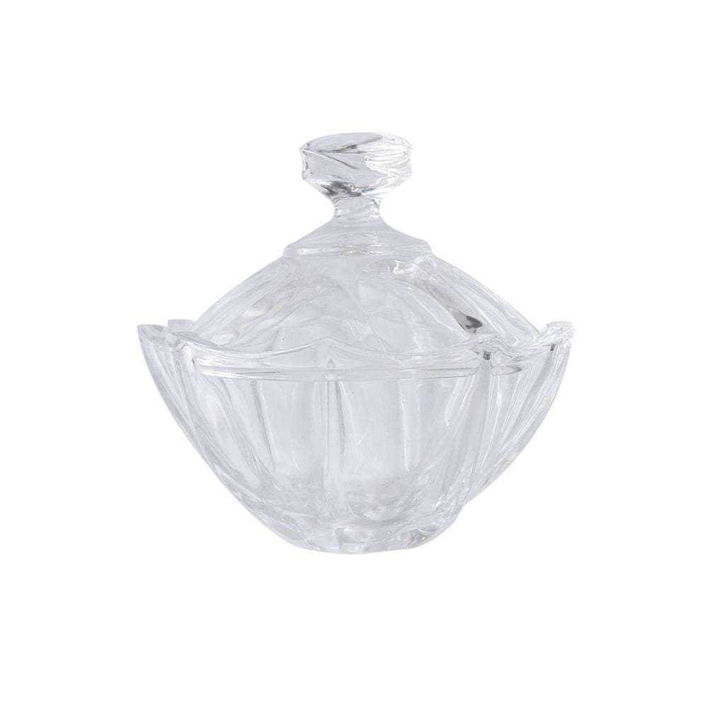 Bomboniere De Vidro Transparente Com Tampa 18X18.5cm