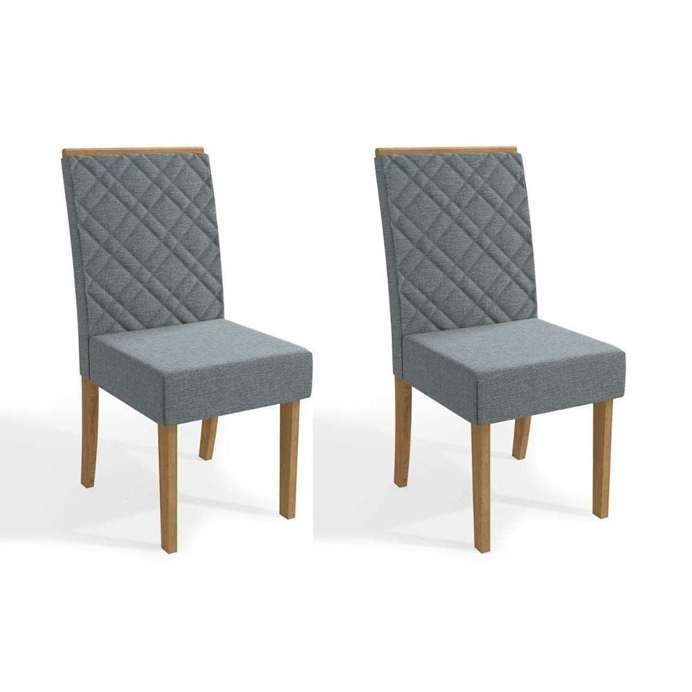 Cadeira Sala de Jantar 2Cad149 Kit Freijó Linho Cinza