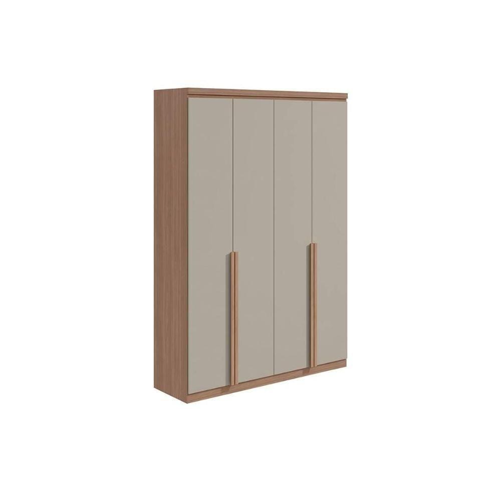 Guarda Roupa Solteiro 4 Portas E 2 Gavetas Alonzo Plus Amêndoa/branco - Lopas