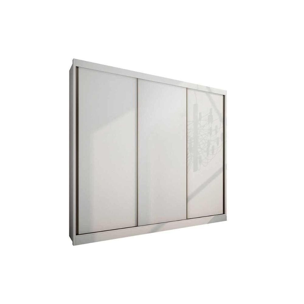 Guarda Roupa Casal 3 Portas De Correr E 4 Gavetas Diamond Plus Branco - Novo Horizonte