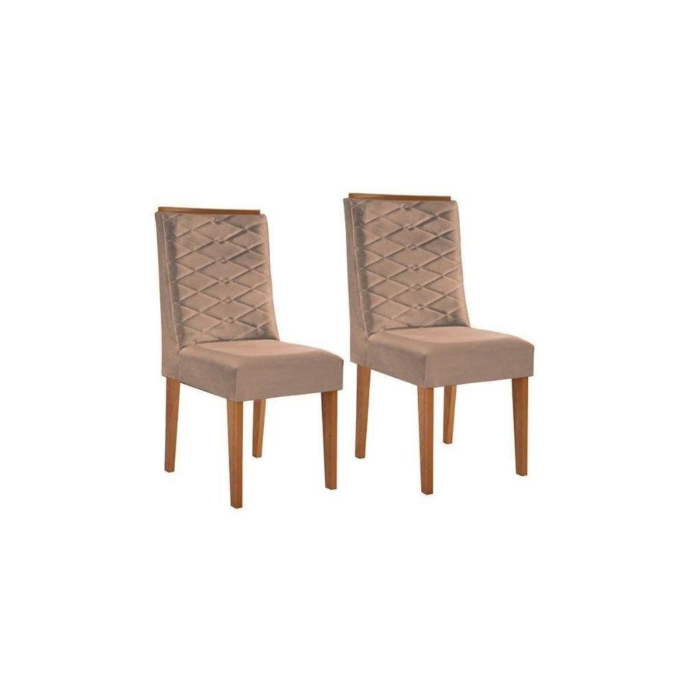Cadeira Sala de Jantar Dafne Luxo Kit Imbuia Veludo Perola