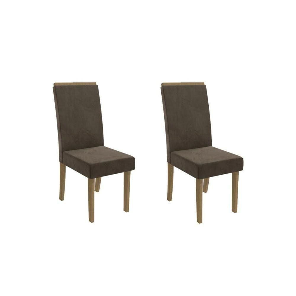 Cadeira Sala de Jantar 2cad142 Kit Marrom