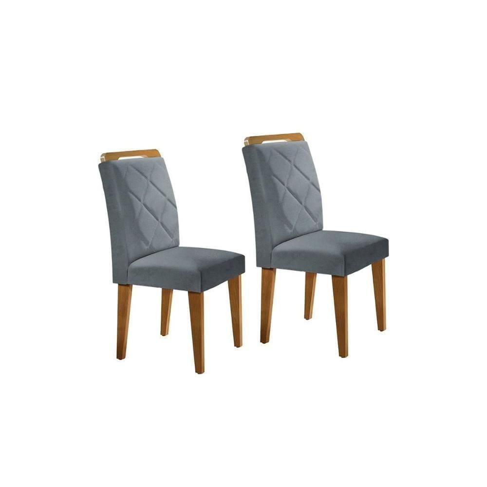 Cadeira Sala De Jantar Melissa Kit 2 Un Imbuia-veludo Grafite - Rufato