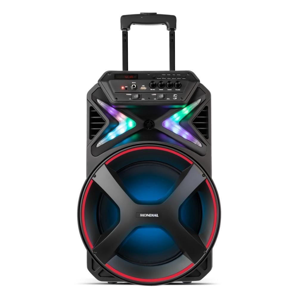 Caixa de Som Amplificada Mondial Connect Lights CM-400 400w Bivolt Preto