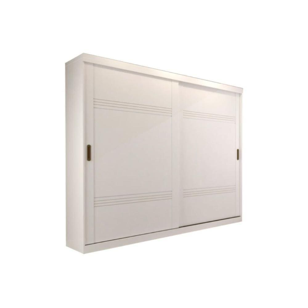 Guarda Roupa Casal 2 Portas De Correr E 4 Gavetas Blumenau Branco - Panan