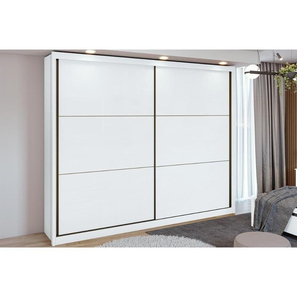 Guarda Roupa Casal 2 Portas De Correr E 6 Gavetas Toronto Plus Branco - Lopas
