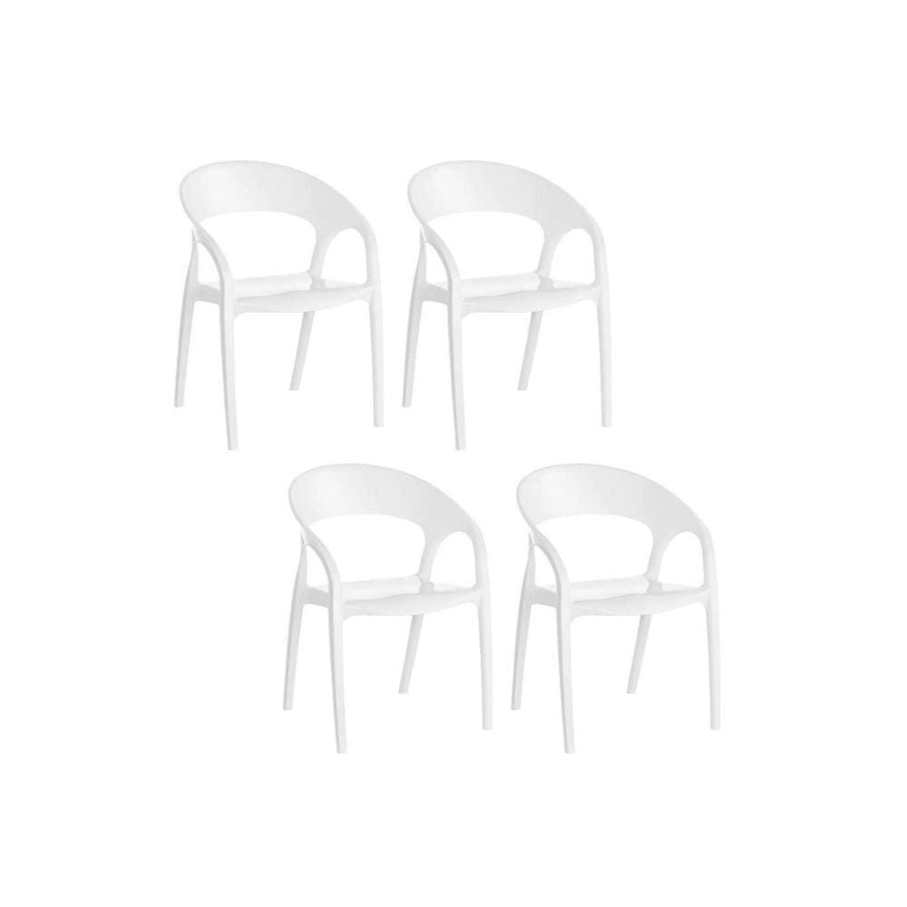 Cadeira Sala de Jantar Glass Plus Uz8004 Kit 4 Un Polipropileno Branco